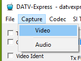 DATV-Express Auswahl Capture Device Video Audio